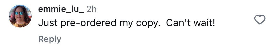 A fan shares that they're preordered a copy of Staley's book